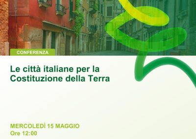 Le città italiane per la Costituzione della Terra, il 15 maggio al Forum Compraverde